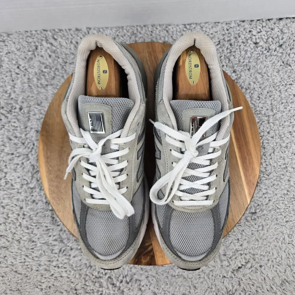 New Balance Mens 11D 990v5 Grey Suede Athletic Casual Gym Daily Sneaker M990GL5